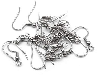 Vintageparts Schlichte Ohrhänger aus Edelstahl 20 Stück Schmuck zum selber basteln und nähen