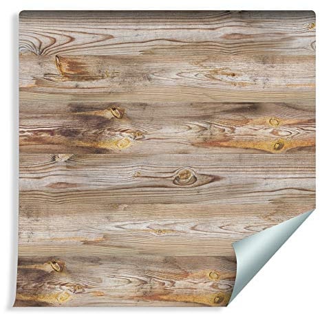 Muralo Photo Wallpaper Wooden Boards 3D 1000 x 53 cm Non-Woven Wallpaper Wall Wallpaper Wooden Board Vintage Living Room Bedroom Modern Wall Picture Wood Pattern Wooden Boards 3D Wall Decoration