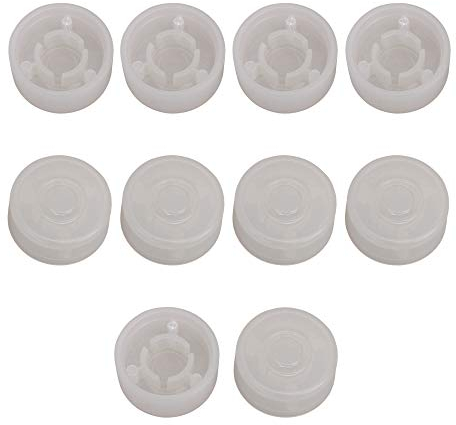 Kunststoff-Gitarren-Stomp Knob Pedal Knobs Protector Cap 10 Stück (transparent weiß)
