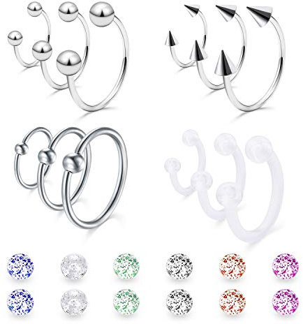 Briana Williams Septum Nasenring Hufeisen Piercing Clicker Ring 1.2mm Edelstahl Nase Lippe Ohrring Piercing Schmuck