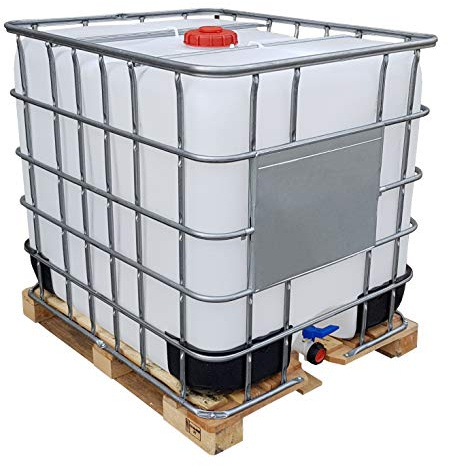 1000l IBC Container Wassertank Regenwassertank auf Holzpalette