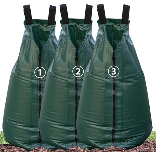 USHIGHTLIGHT All New 20 Gallon Tree Watering Bag, Slow Release Watering Bag for Trees, Portable Tree Drip Irrigation Bag, Water Saving Irrigation Water System(1/2/3) (3, 20 Gallon)