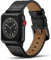 Tasikar Compatible para Correa Apple Watch 38mm 40mm 41mm Diseño de Cuero Genuino Compatible con Apple Watch Series 9 8 7 (41mm) SE Series 6 5 4 (40mm) Series 3 2 1 (38mm) - Negro