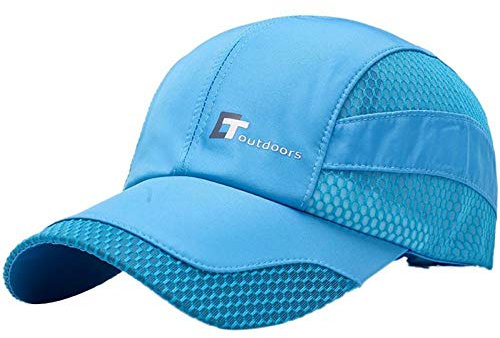 Herren Kappe Hut Mesh Hat Letter Stickerei Baumwolle Polyester Schnelltrocknender Hut Outdoor Running Golf Tennis Angeln Wandern Beach Sports Cap-Sky_Blue
