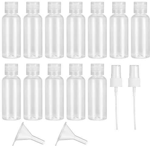 12 Pièces Flacons Vide de Voyage, 50ml Bouteille Conteneur de Voyage Plastique pour Shampooing, Après-shampooing, Lotion, Produits Cosmétiques