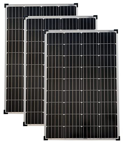 solartronics Solarmodule 3 Stück 100 Watt Mono Solarpanel Solarzelle Photovoltaik Inselanlage 5 Busbars 18V 12V 1000x675x30mm 92053