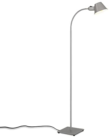 BRILONER Leuchten - Stehlampe flexibel, Stehleuchte verstellbar, Kippschalter, 1x E27 Fassung max. 10 Watt, inkl. Kabel, Chrom-Matt, 152 cm 1407-014