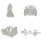 Sredwtk 4 Stück Hochzeit Stanzschablonen Metall Schneiden Schablonen Braut und Bräutigam Hochzeitsauto Ring Schriftzug für DIY Scrapbooking Album, Schneiden Schablonen Papier Karten Sammelalbum Dekor