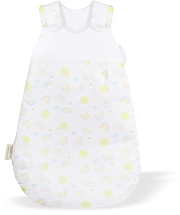 kolibri Baby-Schlafsack I Kliniklieferant Nr.1 I Atmungsaktiv I Für 0 bis 12 Monate | Ganzjahr Babyschlafsack I OEKO-TEX 100 zertifiziert | Ärmellos Schlafsack | 2.5 TOG | Regenbogen/Ballon | 62/68 |