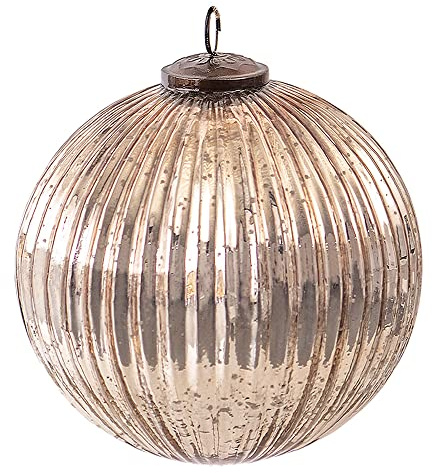 Clayre & Eef Weihnachtskugel XL Ø 15 cm Goldfarbig Glas Rund Weihnachtsdekoration