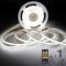 AXMOTUT Striscia LED COB 5 metri 24V, Striscia LED Bianco Freddo 6000K, 320LEDs/m, Larghezza 8mm, CRI90+, con Alimentatore, Telecomando RF, luci led per Cucina, Soggiorno, Feste, Bar