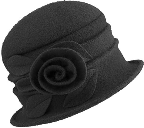 Gajaous Frauen Cloche Hüte Bucket Hat Französische Baskenmütze Vintage Floral Wollkleid Klassischer Hut der 1920s