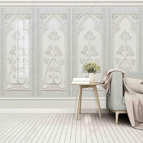 Benutzerdefinierte Tapete im europäischen Stil,3D-Relief,weißer Gips,Schnitzerei,Foto-Wandbild,Wohnzimmer,TV,Sofa,Schlafzimmer,Heimdekoration,Fresko