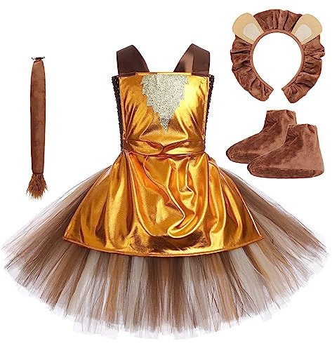 FYMNSI Kids Girls Halloween Costume - Wizard of Oz Dorothy Fancy Dress, Scarecrow, Tin Man, Lion - World Book Day Role Play Party Tutu Dress 11-12 Years