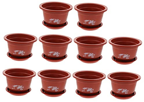 Yardwe 10pièces Pot De Fleur Rond Drainable pour Plante De Jardin Pot De Fleur Intérieur Et Extérieur De De Plante