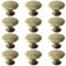 Beilala Antique Brass Drawer Knobs, 12 Pack Round Metal Wardrobe Handles Kitchen Cabinet Pulls with Screws for Chest of Drawers Furniture Cupboard Dresser Door, 30x21mm