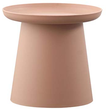 Couchtisch aus Metall im modernen Stil, runder schwarzer Pflanzenständer-Couchtisch mit 40 cm Abnehmbarer Tablettplatte und 47 cm Höhe, Rosa