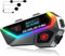 gearelec Motorcycle Helmet Headset 1500mAh, GMAX 2-6 Riders Communication Motorbike Intercom Helmet Bluetooth Headset, 3D HiFi Stereo V5.2BT motorcycle intercom with Guide Screen and 7 Cool Lights