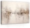 Quadro Astratto Arte Industriale Beige 100 x 75 cm – Moderno Quadro su tela XXL Soggiorno camera da letto Stampa artistica da parete su tela pronta da appendere