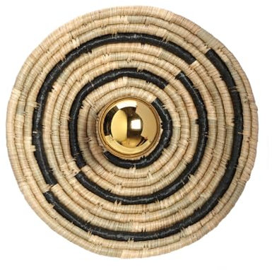 Lussiol - luminaire Booty, applique murale bohème, naturelle, hygge - applique intérieure décorative en seagrass tressée naturelle - support métal noir, douille E27, possibilité ampoule LED, motif 2
