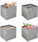 KingSaid 4 Stück Faltbox Faltbare Aufbewahrungsbox 32x32x32cm Stoffbox Faltkiste Schubladen Boxen mit Fingerloch Würfel Spielzeug-Organizer für Kallax Regale Raumteiler Schwarz