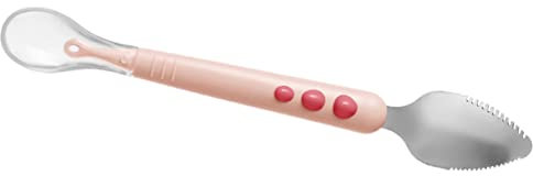 MUCKLILY Fruit Puree Spoon Double Head Feeding Silicone Spoon for Boy Girl for Scraping and Training Includes Portable Storage Box Comfortable Grip Design