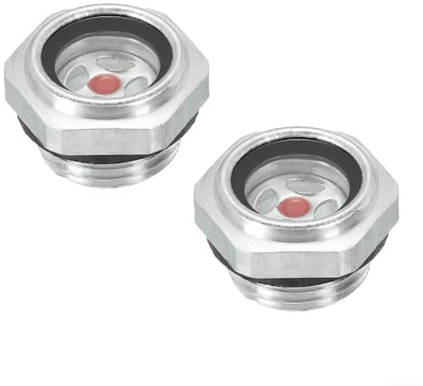 Luftkompressor-Ölschauglas, 2 Stück, G1,27 cm (1/2 Zoll), Aluminium-Ölstandsanzeige, Luftkompressor-Teile
