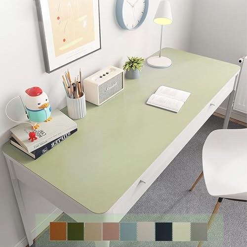 Schreibtischunterlage Wasserdichte Laptop Desk Mat PU Leder Tischunterlage rutschfeste Schreibtischmatte Tisch-Schutz Unterlage für Büro/Home-Office Multifunktionales Office pad (Grün)(Beige,40*100cm)