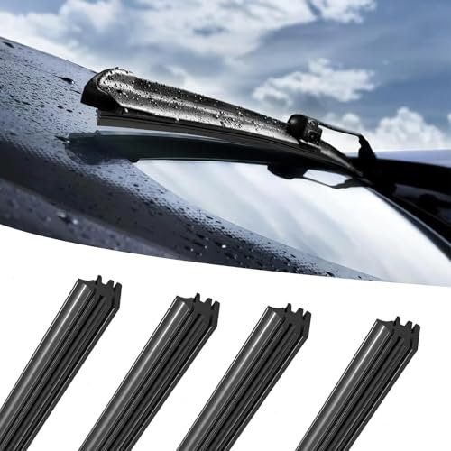 4 Stück Scheibenwischer Gummi, Wischergummi Meterware, 80cm Ohne Knochen Scheibenwischer, für Auto Bus Lkw, Universell Ersatzwischergummi Gummiwischer Ersatz für Auto
