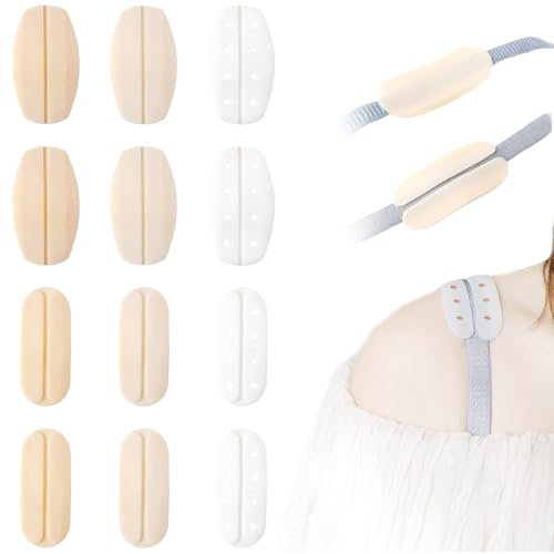 TRKETK 6 Paires Coussinets D'épaule, Anti Glisse Bretelles Soutien Gorge Sangle De Soutien Gorge Coussin D'épaule Protège-Épaules Pads pour Femme Soulager la Douleur Aux Épaules (Multicolore)