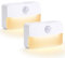 HOTUT Luces con sensor de movimiento para interiores, paquete de 2 luces nocturnas, luz LED con sensor de movimiento, luces nocturnas adhesivas a pilas para armario, armario, cocina, escaleras,