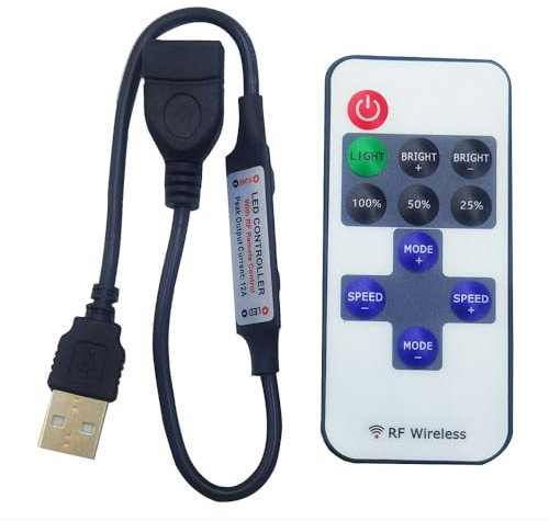 Cleiscry DC5-24V 11 Tasten Mini USB RF Wireless Dimmer Fernbedienungs LED Controller Für 5050/2835 Einzelne Farbstreifen