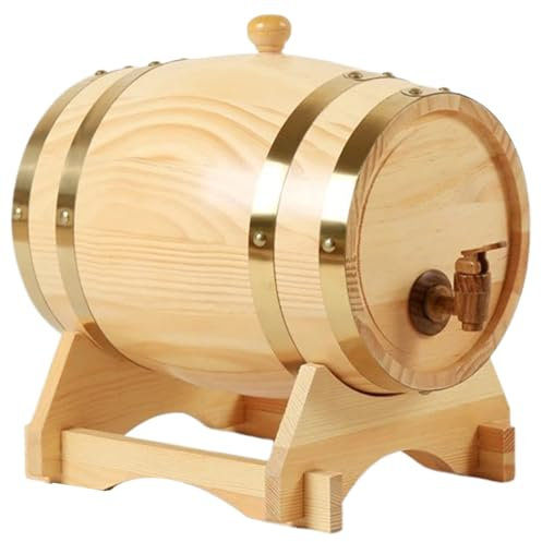 Eichenfass 5l Weinfass mit Zapfen ＆ Stand Desktop Holz Eichenfässer mit Abgasstopper alternder Whisky -Spender Kaffeebar Dekor für Spirituosen ＆ Bierspeicher Display