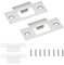 2Sets Door Strike Plate, Internal Door Lock Strike Plate, Stainless Steel Adjustable Strikes Plates, for Wooden Doors, House Doors(Matching Screws)