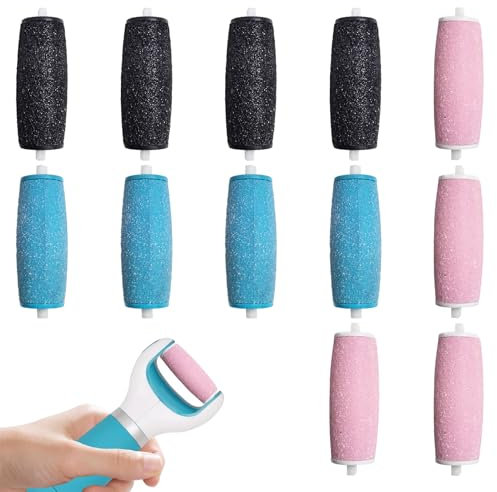 12 Pièces Rouleaux de Remplacement,Pieds Remplacement Rouleaux Têtes Recharges,3 Types de Rugosité, pour Lime à Pied électrique pour Éliminer les Callosités et Adoucir les Pied