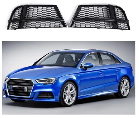 UTSKWD 1 paio di griglie for fendinebbia a nido d'ape, compatibili con AUDI A3 8V S-LINE SEDAN SPORTBACK CONVERTIBLE 2017-2019, copertura griglia fendinebbia paraurti anteriore