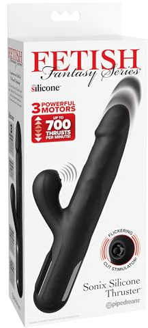 Pipedream Sonix Silicone Thruster Vibrator, Black, 22 cm