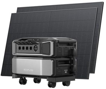 EcoFlow DELTA Pro Ultra portatile Powerstation 6 144 Wh con pannello solare da 2 × 400 W, uscita AC 6 900 W, espandibile a 30 kWh, batteria LFP, controllo app, generatore solare per casa, emergenze