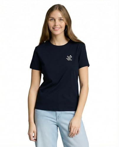 TOM TAILOR Denim Damen T-Shirt mit Schriftzug