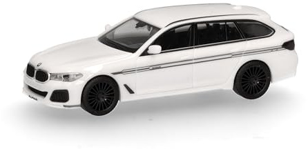 Herpa Modellauto BMW Alpina B5 Tourin in weiß, Miniatur im Maßstab 1:87, Sammlerstück, Made in Germany, Modell aus Kunststoff