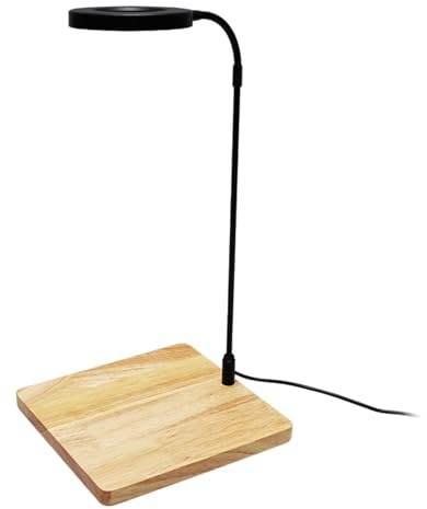 Storage Bag Luce rotante a LED per acquari con supporto in legno per acquari e terrari per piante in vaso Fornitura di illuminazione paesaggistica Lampada per acquari