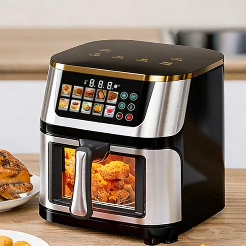 Piptyllite Air Fryer Oven Large, 10-in-1 Toaster Oven Air Fryer Combo with Window for Family 120V Dark Gray