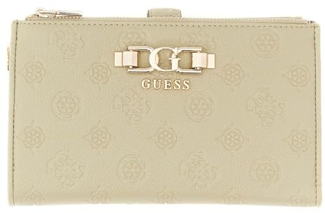 GUESS Geldbörse Anise SLG Double Zip Organizer Sage Logo Khaki