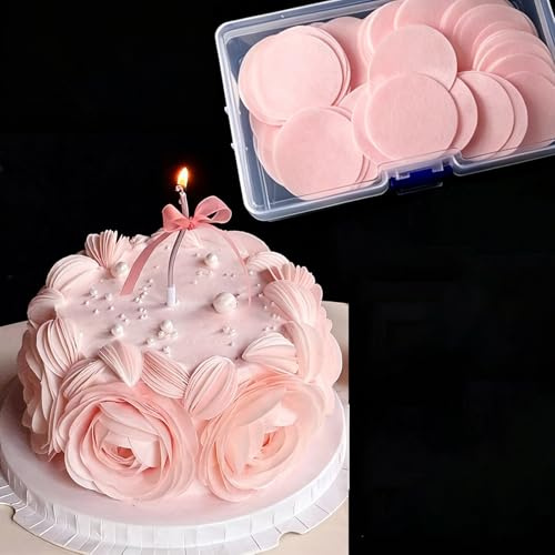 Gleevio 210 Stk Esspapier Tortendeko Rosa,Happy Birthday Cake Topper 3,8cm | Essbare Kuchendeko Geburtstag, Tortendeko Mädchen Essbar, Rosa Kuchen Deko Essbare Tortenaufleger Hochzeit Taufe Muttertag