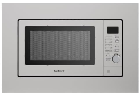 Corberó - Microondas Integrable | CMICIG126 | 20 L | 800 W | 6 Niveles de Potencia |Grill 1000W | 9 Automenús | Control Digital | Plato Giratorio | Inox con Marco