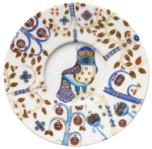 Iittala Taika White Espresso Saucer 11cm, Home and Table Decorated Dinnerware