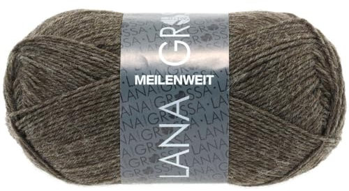 LANA GROSSA Meilenweit 50g | Sockenklassiker, waschmaschinenfest | Handstrickgarn aus 80% Schurwolle & 20% Polyamid | 50g Wolle zum Stricken & Häkeln | 210m Garn FB1305