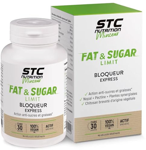 STC NUTRITION - Fat & Sugar Limit - Action Anti-Sucres et Graisses - Vegan - Gélules Végétales - Cure 30 jours