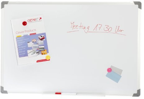 Genie Whiteboard XXL (Klassische Magnet; Schreibtafel; Abwischbar; Magnetisch; Inkl. Zubehör; 90 cm x 60 cm)