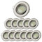 Sweet Led Einbaustrahler 12er Set – GU10 Deckenspots 230V schwenkbar Ø68mm – 3W LED 3000K Warmweiß – Einbauleuchten Chrom gebürstet – Leuchtmittel austauschbar